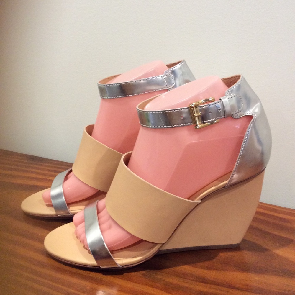 Rebecca Minkoff Stella Tan Leather Wedge Shoes 8M